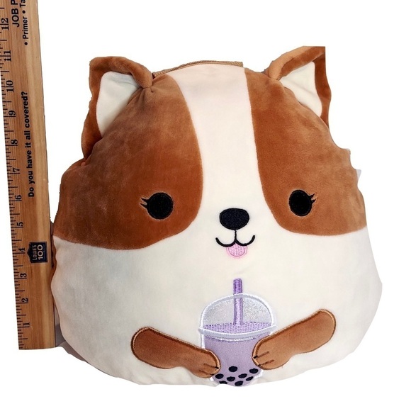 SQUISHMALLOW - 2021 REGINA BACKPACK Holding Boba Drink 12” Plush Collectors Item - Picture 9 of 9